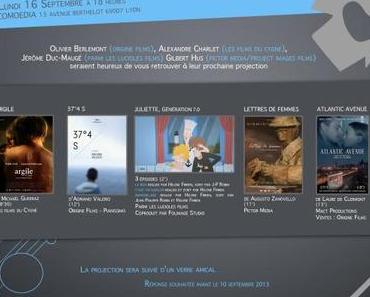 Lundi 16 septembre à 18h00, au cinéma Comoedia : projection de Courts métrages
