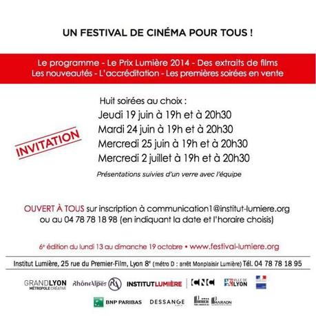 Invitation Festival Lumière