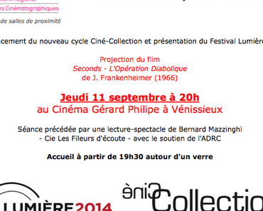 Invitations à gagner pour la Soirée "CinéCollection/Festival Lumière" avec la projection de "Seconds