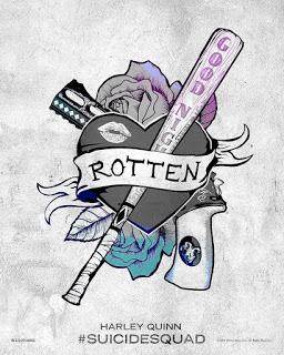 Affiches personnages façon tatoos pour Suicide Squad de David Ayer