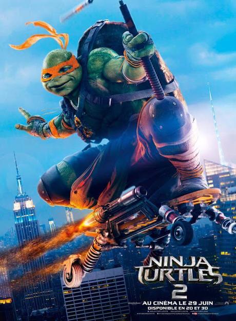 Affiches personnages VF pour Ninja Turtles 2 de Dave Green