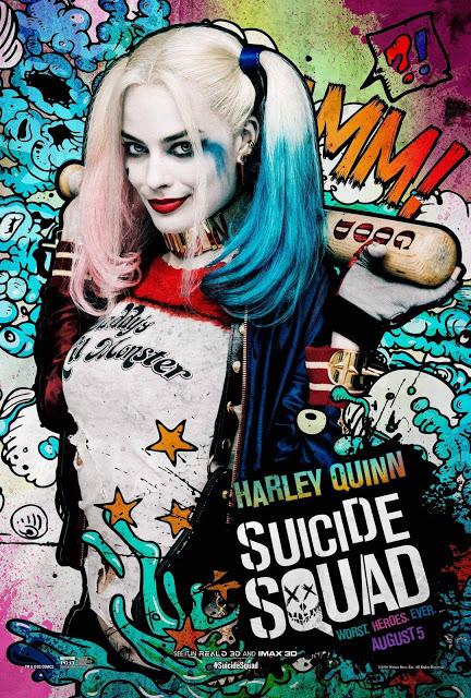 Nouvelles affiches personnages US pop et colorées pour Suicide Squad !