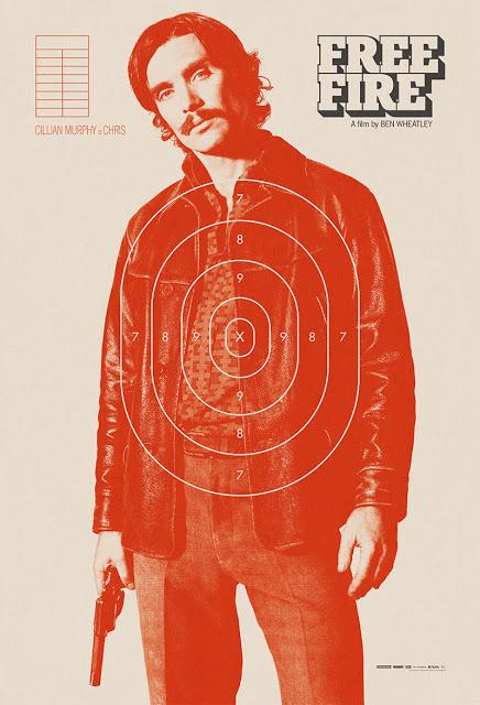 Affiches personnages UK pour Free Fire de Ben Wheatley