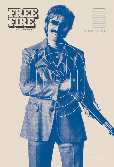 Affiches personnages UK pour Free Fire de Ben Wheatley