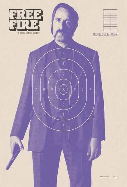 Affiches personnages UK pour Free Fire de Ben Wheatley