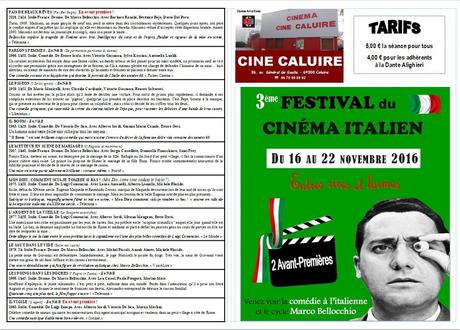 Festival du film italien au Ciné-Caluire du 16 au 22 novembre 2016