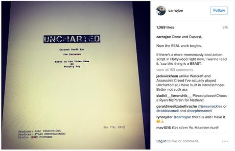 Uncharted Movie : Joe Carnahan a terminé le scénario du film